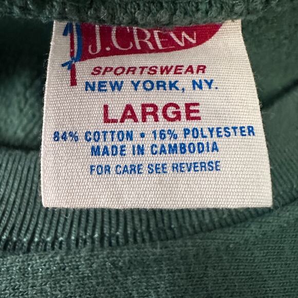 J.Crew Sportswear Thick Crewneck Forest Hills Sweatshirt Men Large Green Graphic - Picture 5 of 8